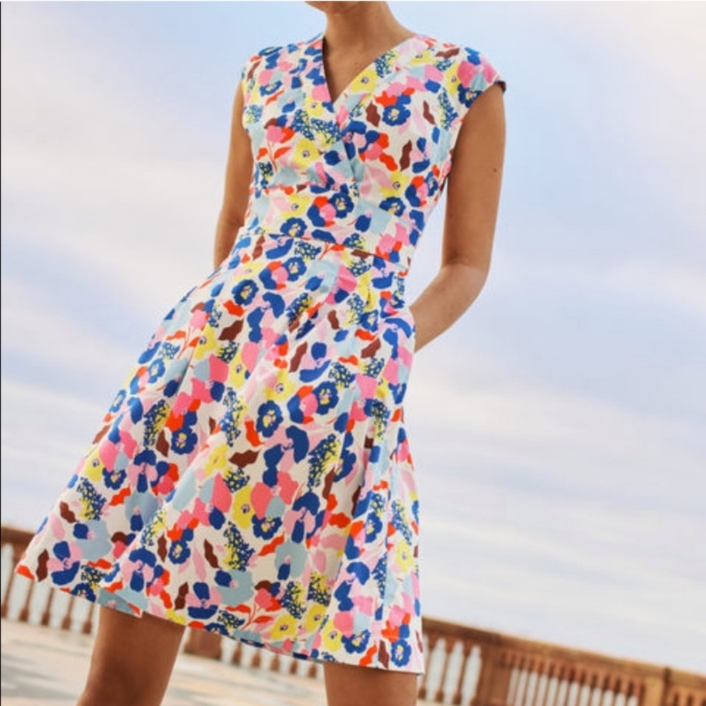 Boden Clemmie Fit and Flare Dress, size 10 Tall